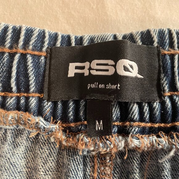 Men's RSQ Pull-On Denim Shorts – Size M | Elastic Waist, Casual Comfort - Picture 6 of 7